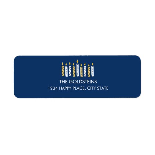 Hanukkah Candles Blue holidays Label