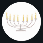Hanukkah Candles Classic Round Sticker<br><div class="desc">Hanukkah Candles</div>