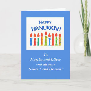 Hanukkah Candles Greeting Card to Personalize