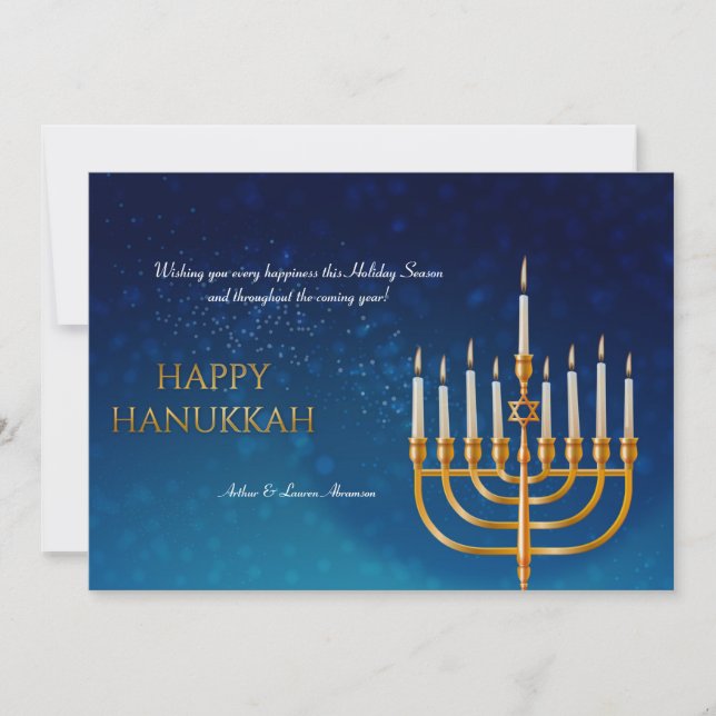Hanukkah Candles Holiday Card (Front)
