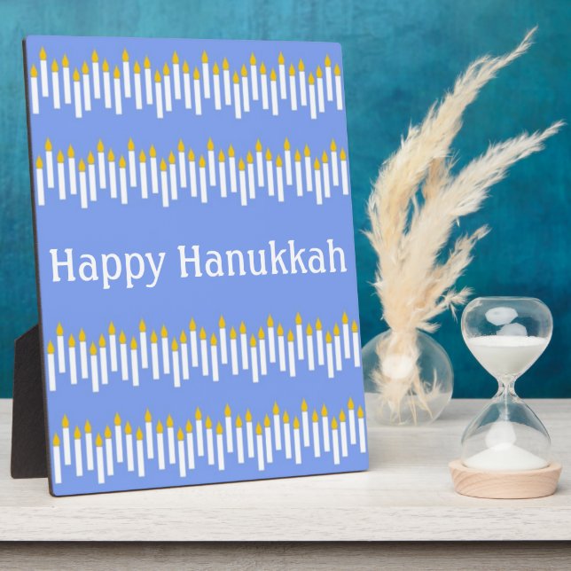 Hanukkah Candles on Blue Plaque (Side)