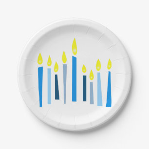 Hanukkah Candles Paper Plates