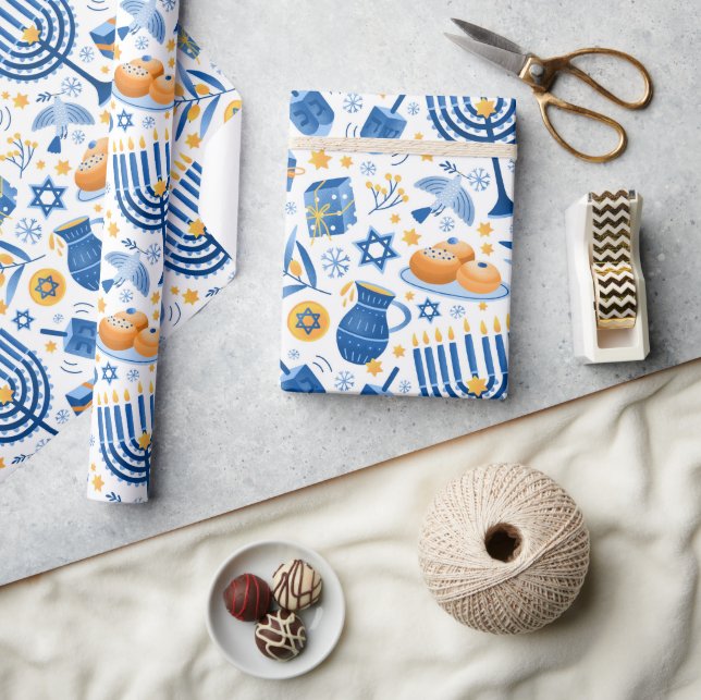 Hanukkah Candles Wrapping Paper (Crafts)