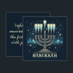 Hanukkah  card<br><div class="desc">Hanukkah with quote on back The eight-day Jewish celebration known as Hanukkah or Chanukah commemorates the rededication during the second century B.C. of the Second Temple in Jerusalem, where according to legend Jews had risen up against their Greek-Syrian oppressors in the Maccabean Revolt. Hanukkah, which means “dedication” in Hebrew, begins...</div>