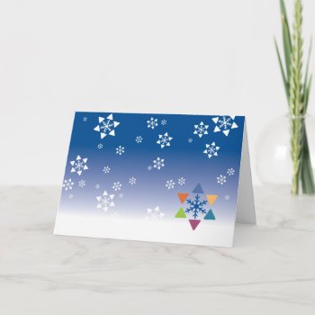 Hanukkah Card - Snowflake Jewish Stars by OurJewishCommunity at Zazzle