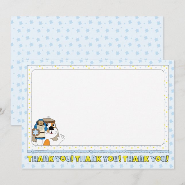 Hanukkah Card Thank You 7" x 5" Personalize (Front/Back)