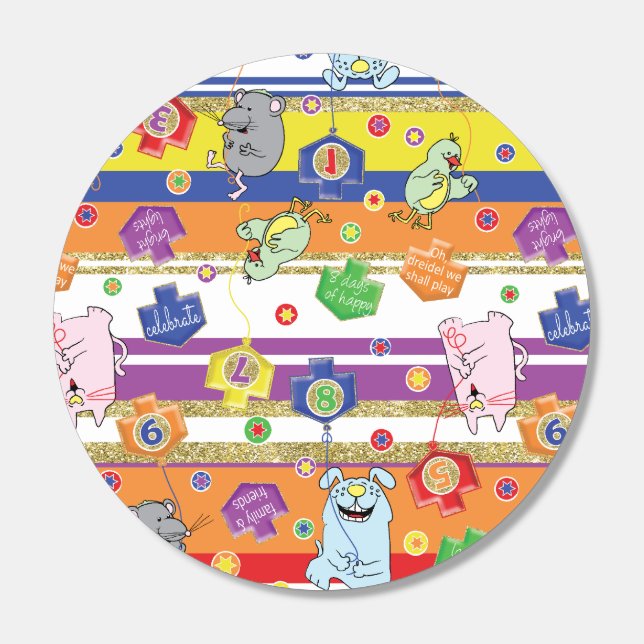 Hanukkah Cat and Friends Fun Life Saver® Mints (Sticker)