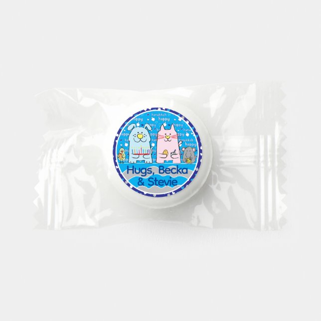 Hanukkah Cat and Friends Life Saver® Mints (Front)