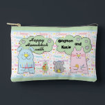 Hanukkah Cat and Friends Play Dreidel  Accessory Pouch<br><div class="desc">Hanukkah with Cat and Friends at Play, Dreidel Game Pouch. All design elements can be edited. Change editable text using your favorite font style, color, and size. Fill your pouch with dreidels, and playing treats. Game on!!! Happy Hanukkah! Bag Type: Print Cut Sew Small Accessory Pouch Our pouches come in...</div>