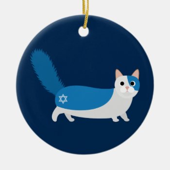 Hanukkah Cat Ceramic Ornament by foreverpets at Zazzle
