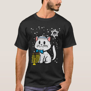 Hanukkah Cat Cute Chanukah Jewish Women Girls Kids T-Shirt