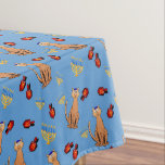 Hanukkah Cat Dreidel Blue Tablecloth<br><div class="desc">Cat lovers will be delighted with this fun whimsical "Hanukkat" pattern holiday tablecloth,  featuring an orange brown curious tabby cat wearing a kippah,  red dreidels and yellow menorahs/channukiahs on a bright blue background. Perfect for a Hannukah / Chanukah gift or party during the Jewish Festival of Lights!</div>