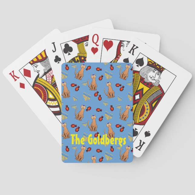 Hanukkah Cat Dreidel Family Game Cards (Back)
