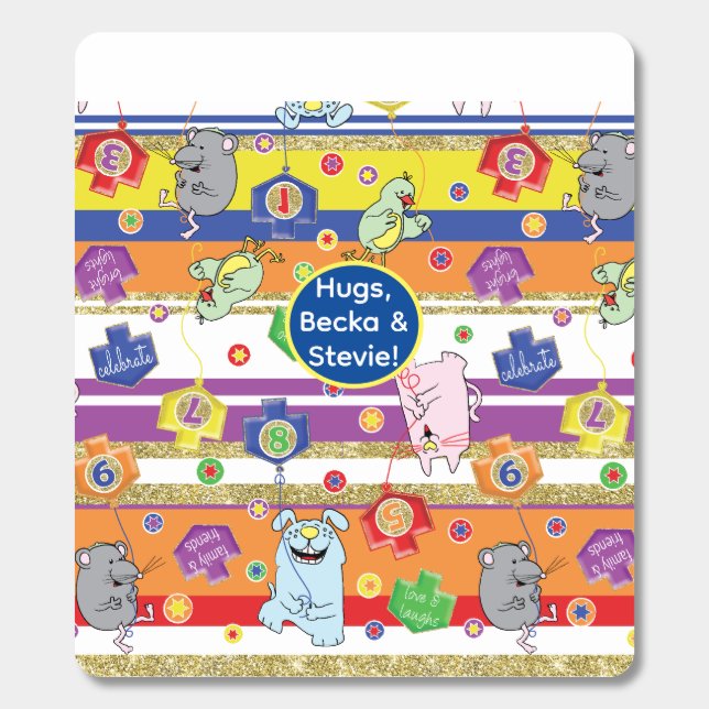 Hanukkah Cat & Friends Fun Breath Savers® Mints (Sticker)