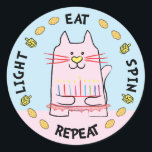 Hanukkah CAT Stickers "Light, Eat, Spin, Repeat"<br><div class="desc">Hanukkah/Chanukah CAT Holiday stickers, "Light, Eat, Spin, Repeat" Anyway I spell it, Chanukah is one of my favorite holidays. Have fun using these stickers as cake toppers, gift tags, favor bag closures, or whatever rocks your festivities! Thanks for stopping and shopping by! Your business is very much appreciated! Happy Hanukkah!...</div>
