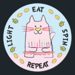 Hanukkah CAT Stickers "Light, Eat, Spin, Repeat"<br><div class="desc">Hanukkah/Chanukah CAT Holiday stickers, "Light, Eat, Spin, Repeat" Anyway I spell it, Chanukah is one of my favorite holidays. Have fun using these stickers as cake toppers, gift tags, favor bag closures, or whatever rocks your festivities! Thanks for stopping and shopping by! Your business is very much appreciated! Happy Hanukkah!...</div>