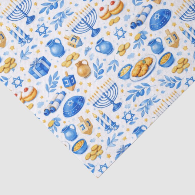 Hanukkah Celebration Icons  Tissue Paper (Detail)