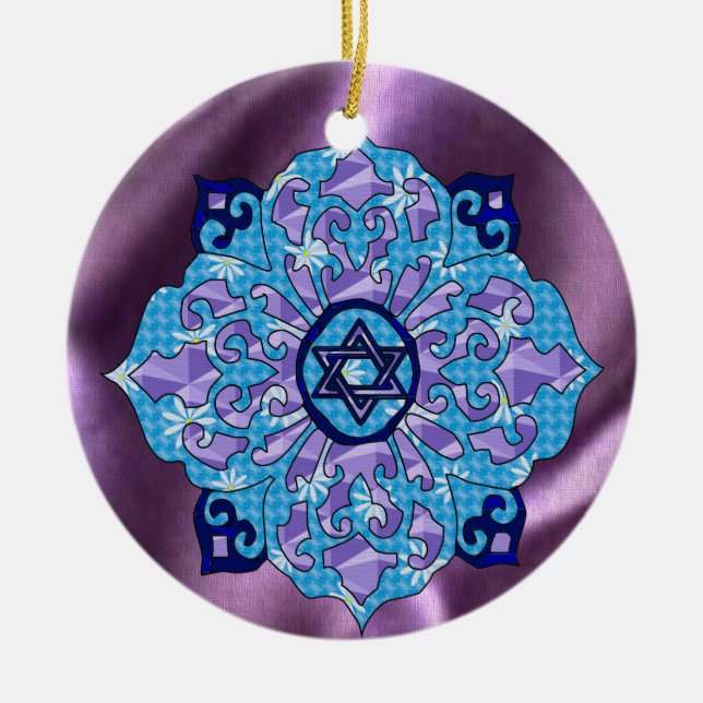 Hanukkah Ceramic Ornament (Front)