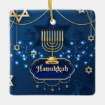 Hanukkah Ceramic Ornament<br><div class="desc">Hanukkah Ceramic Ornament
Jewish festival,  lasting eight days from the 25th day of Kislev (in December) and commemorating the rededication of the Temple in 165 BC by the Maccabees after its desecration by the Syrians. It is marked by the successive kindling of eight lights.</div>