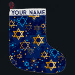 Hanukkah Chanukah Blue Modern Christmas Jewish Lar Large Christmas Stocking<br><div class="desc">Hanukah,   menorah,  home decor,  Hanukkah decor,  colorful menorah,  Jewish December,  menorah stocking,  personalized,  festival of lights, </div>