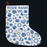 Hanukkah Chanukah Blue Modern Christmas Jewish Large Christmas Stocking<br><div class="desc">Hanukah,   menorah,  home decor,  Hanukkah decor,  colorful menorah,  Jewish December,  menorah stocking,  personalized,  festival of lights, </div>