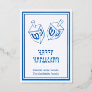 Hanukkah Chanukah Dreidels #1 Letterpress Photo Cards