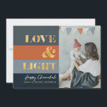 Hanukkah Chanukah Gold Love & Light Photo Cards<br><div class="desc">Our Hanukkah / Chanukah Gold Love & Light Holiday card is an elegant, classy way to share your Hanukkah/ Chanukah wishes with friends, family & clients! With space for you to personalize with your name and Photo. Need help with this design? Want to see other colors or design variations? Please...</div>