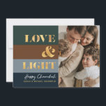 Hanukkah Chanukah Gold Love & Light Photo Greeting<br><div class="desc">Our Hanukkah / Chanukah Gold Love & Light Holiday card is an elegant, classy way to share your Hanukkah/ Chanukah wishes with friends, family & clients! With space for you to personalize with your name and Photo. Inquiries? message us or email bestdresssedbread@gmail.com. Happy Chanukah!! Need help with this design? Want...</div>