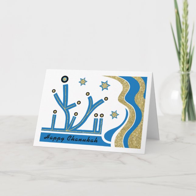 Hanukkah/Chanukah Greeting Card with Envelope (Front)