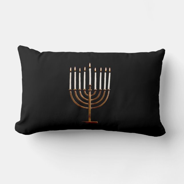 Hanukkah Chanukah Hanukah Hannukah Menorah Candles Lumbar Pillow (Front)