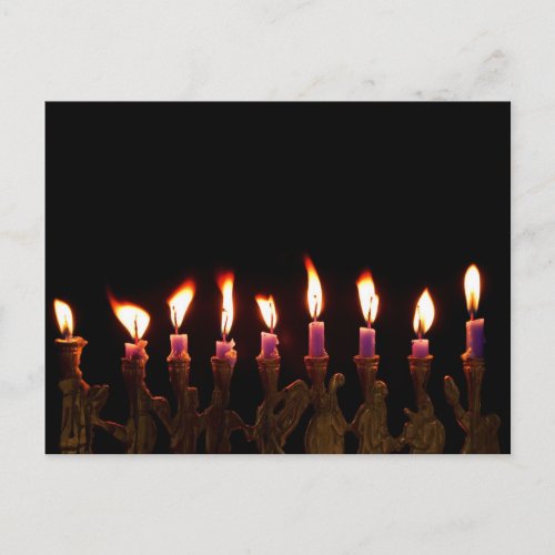 Hanukkah Chanukah Hanukah Menorah Burning Candles Holiday Postcard