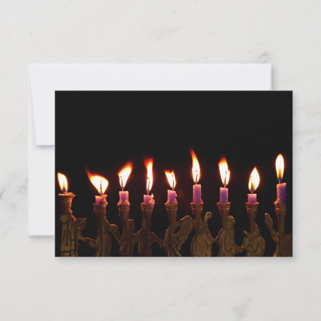 Hanukkah Chanukah Hanukah Menorah Burning Candles Invitation (Front)