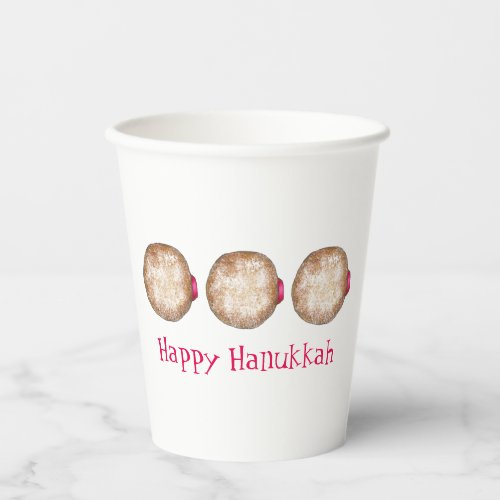 Hanukkah Chanukah Jewish Holidays Jelly Doughnut Paper Cups