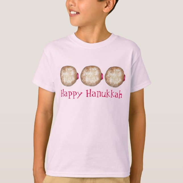 Hanukkah Chanukah Jewish Holidays Jelly Doughnut T-Shirt (Front)