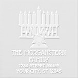 Hanukkah Chanukah Lit Menorah #2 Name Address Embosser<br><div class="desc">Happy Hanukkah Chanukah Lit Menorah #2 Star of David Name Return Address ========</div>
