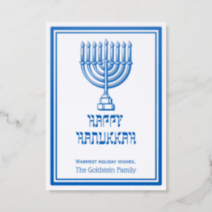 Hanukkah Chanukah Lit Menorah #3 Letterpress Photo Cards