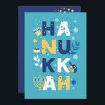 HANUKKAH  Chanukah Menorah Dreidel Greeting Card<br><div class="desc">Our Hanukkah Greeting card with a dreidel, menorah, jelly donut, and Jewish stars of David is a beautiful, fun way to wish family and friends a Happy Hanukkah in style. . Personalize with your custom greeting on the reverse to make it truly one of a kind. Inquiries: message us or...</div>