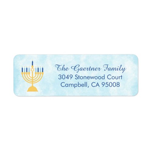 Hanukkah Chanukah Menorah Label