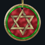 Hanukkah - Chanukah Star of David Ornament<br><div class="desc">Think themes! Play with background colors, add or delete text, and (for a bit of an extra fee added already here, but can be deleted) customize the back with images, color, your logo / business info., etc.! These are also great for gifts or to use as the finishing touch of...</div>