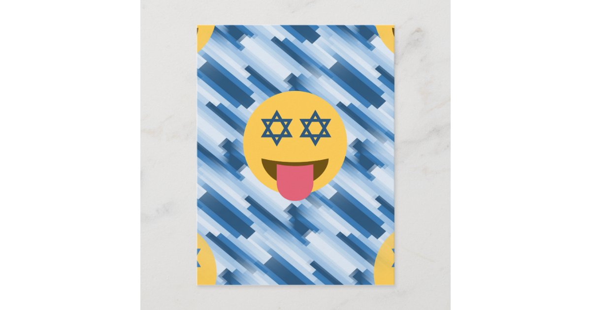 hanukkah chanukkah emoji holiday postcard Zazzle