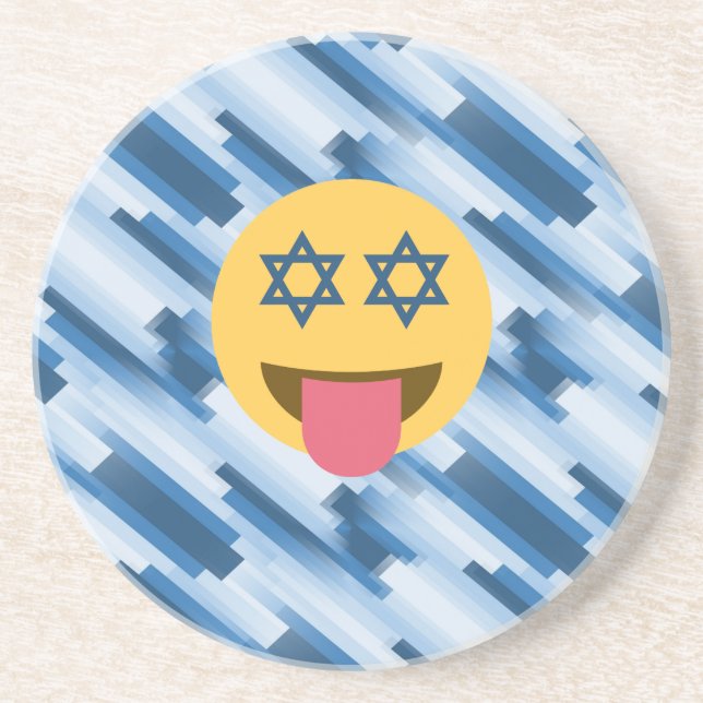 hanukkah chanukkah emoji sandstone coaster (Front)