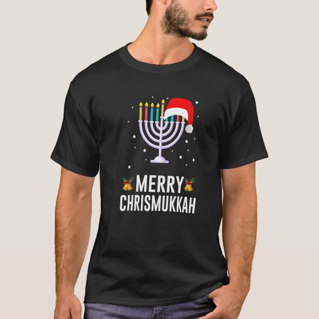 Hanukkah Christmas  Merry Happy Chrismukkah Jewish T-Shirt (Front)