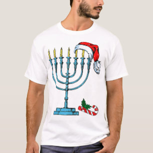 Hanukkah Christmas Santa Hat Family Chr T-Shirt