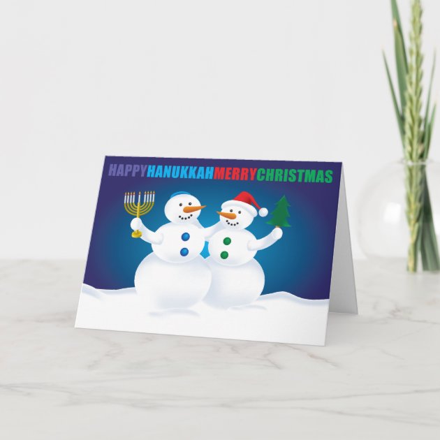 Hanukkah Christmas Snowmen Invitation
