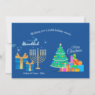 Hanukkah Christmas Wishes Holiday Card