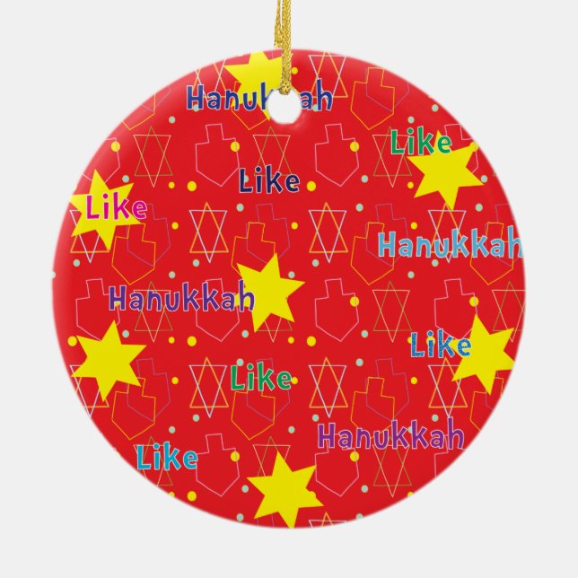 Hanukkah Circle Ornament (Back)