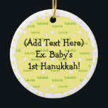 Hanukkah Circle Ornament<br><div class="desc">Hanukkah Circle Ornament. Personalize by using your favorite font style, color, size and wording.</div>