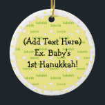Hanukkah Circle Ornament<br><div class="desc">Hanukkah Circle Ornament. Personalize by using your favorite font style,  color,  size and wording.</div>