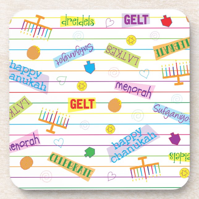 Hanukkah Coasters Chanukah Party (Front)