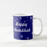 Hanukkah Coffee Mug<br><div class="desc">White snowflakes that you can change the text and background color of. What it reads and more. For the holidays or the winter season.</div>